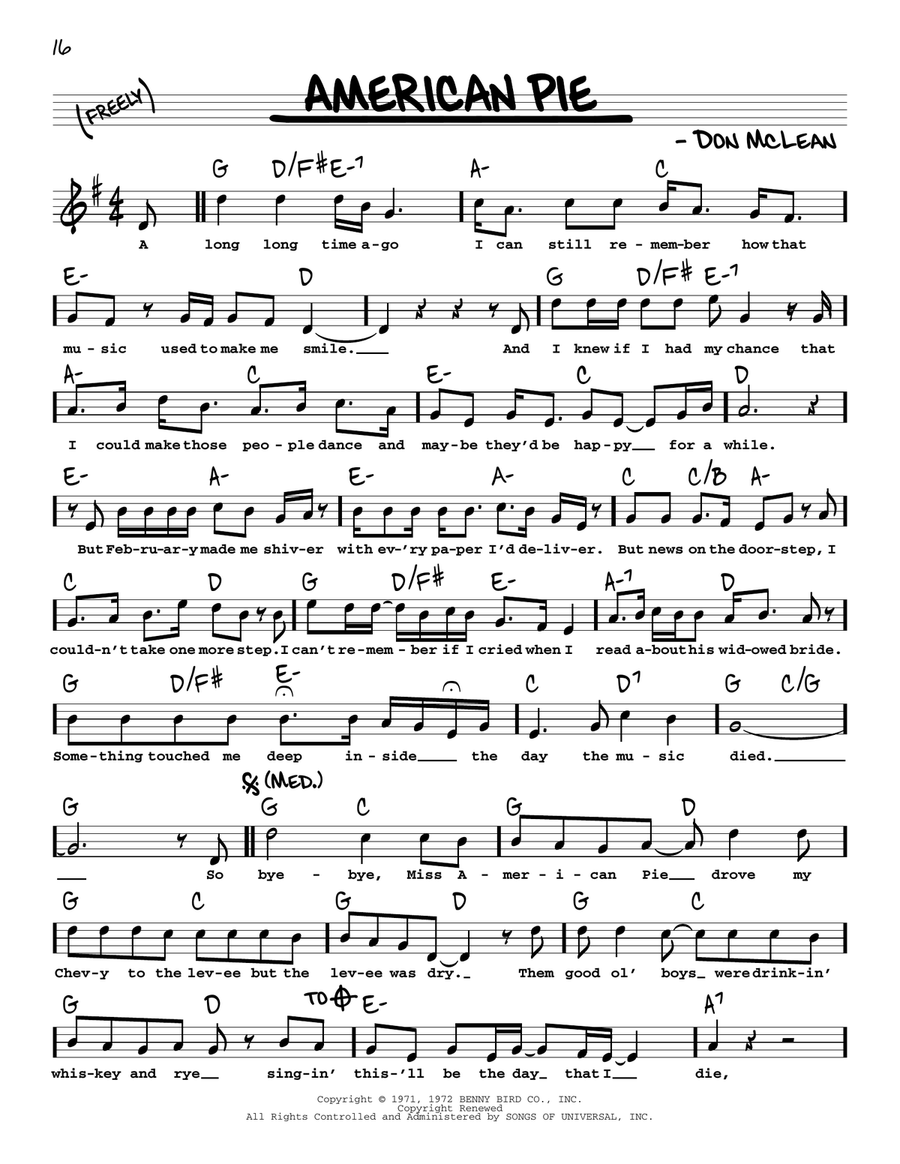 American Pie Voice scores gallery preview page 1