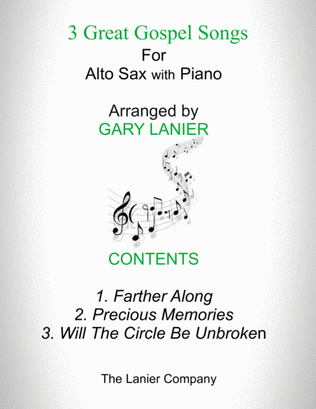 3 GREAT GOSPEL SONGS (for Alto Sax with Piano - Instrument Part included)