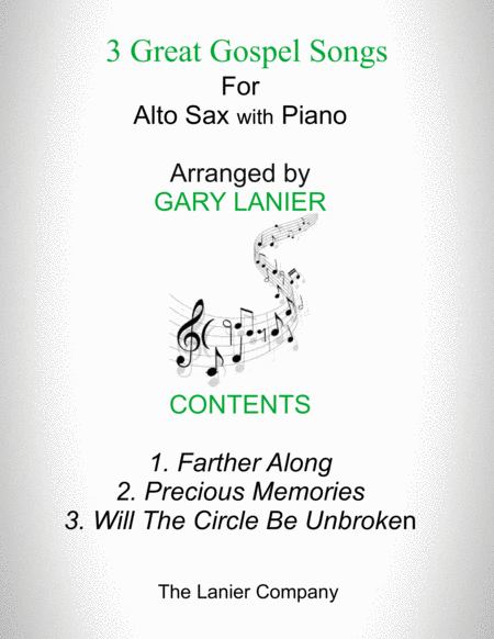 3 GREAT GOSPEL SONGS (for Alto Sax with Piano - Instrument Part included) image number null