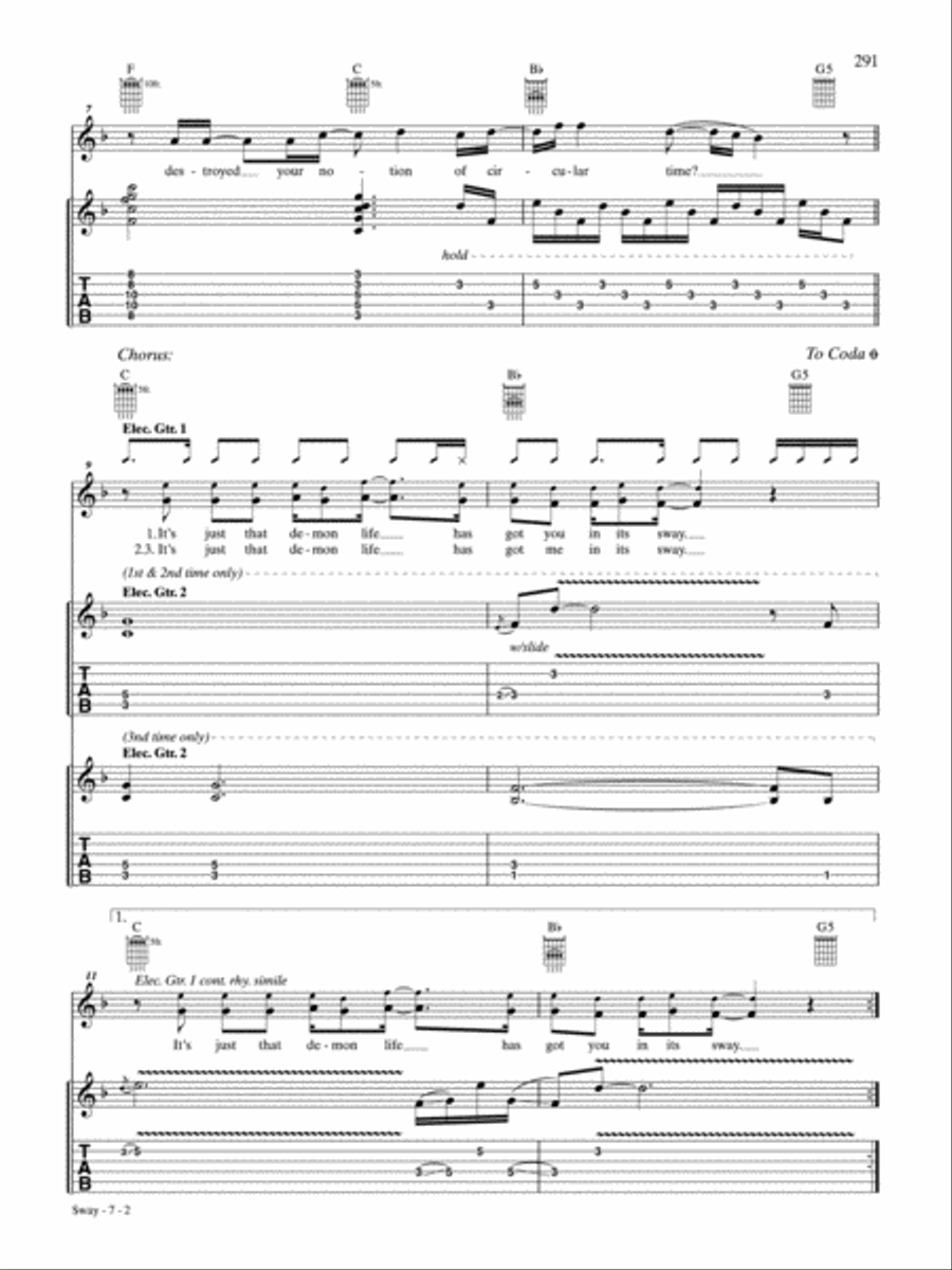 Sway Guitar Tablature scores gallery preview page 2