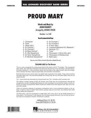 Book cover for Proud Mary - Full Score