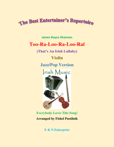 "Too-Ra-Loo-Ra-Loo-Ral" for Violin (with Background)-Jazz/Pop Version image number null