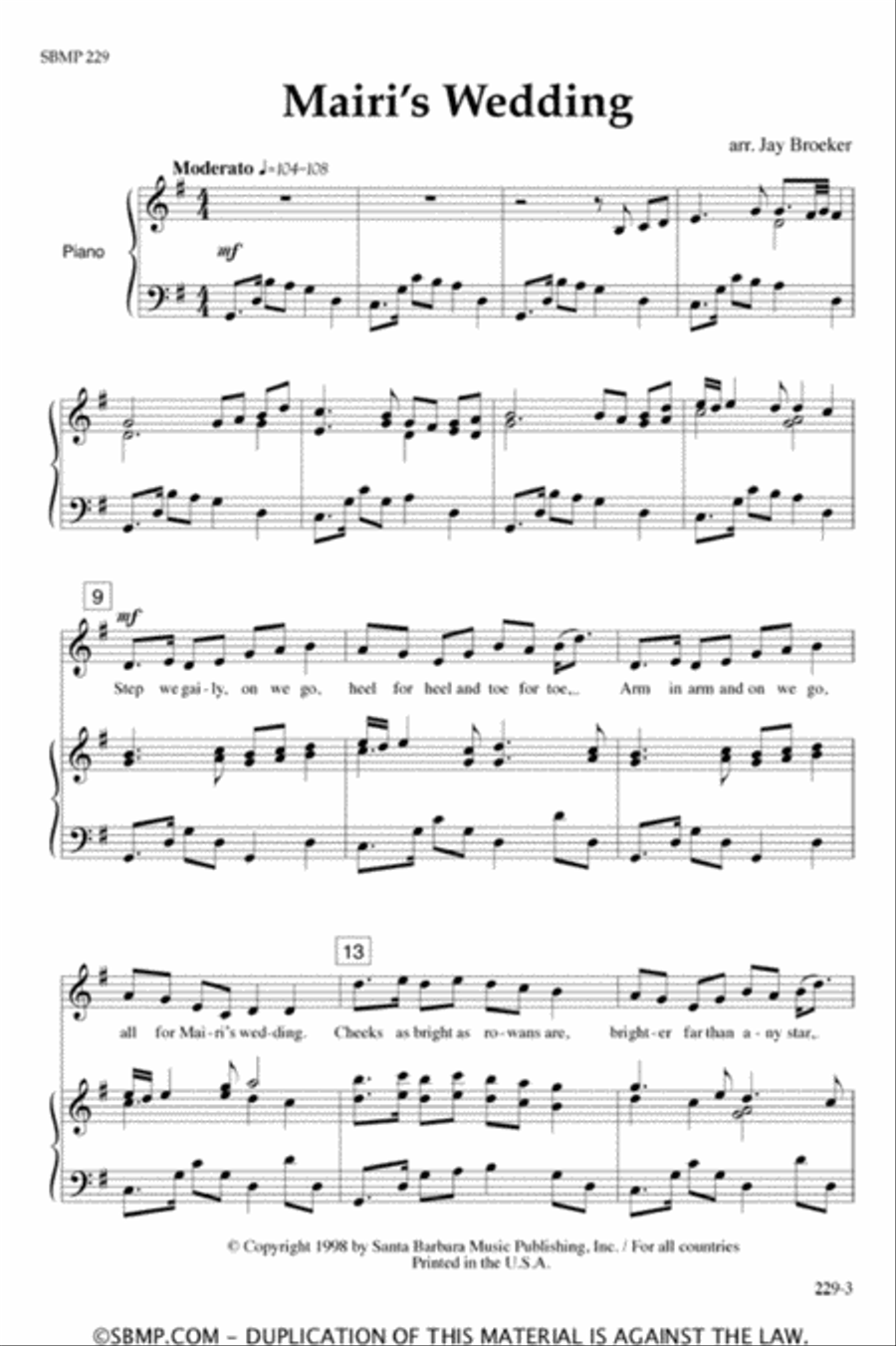 Mairi's Wedding - SA Octavo SA scores gallery preview page 2