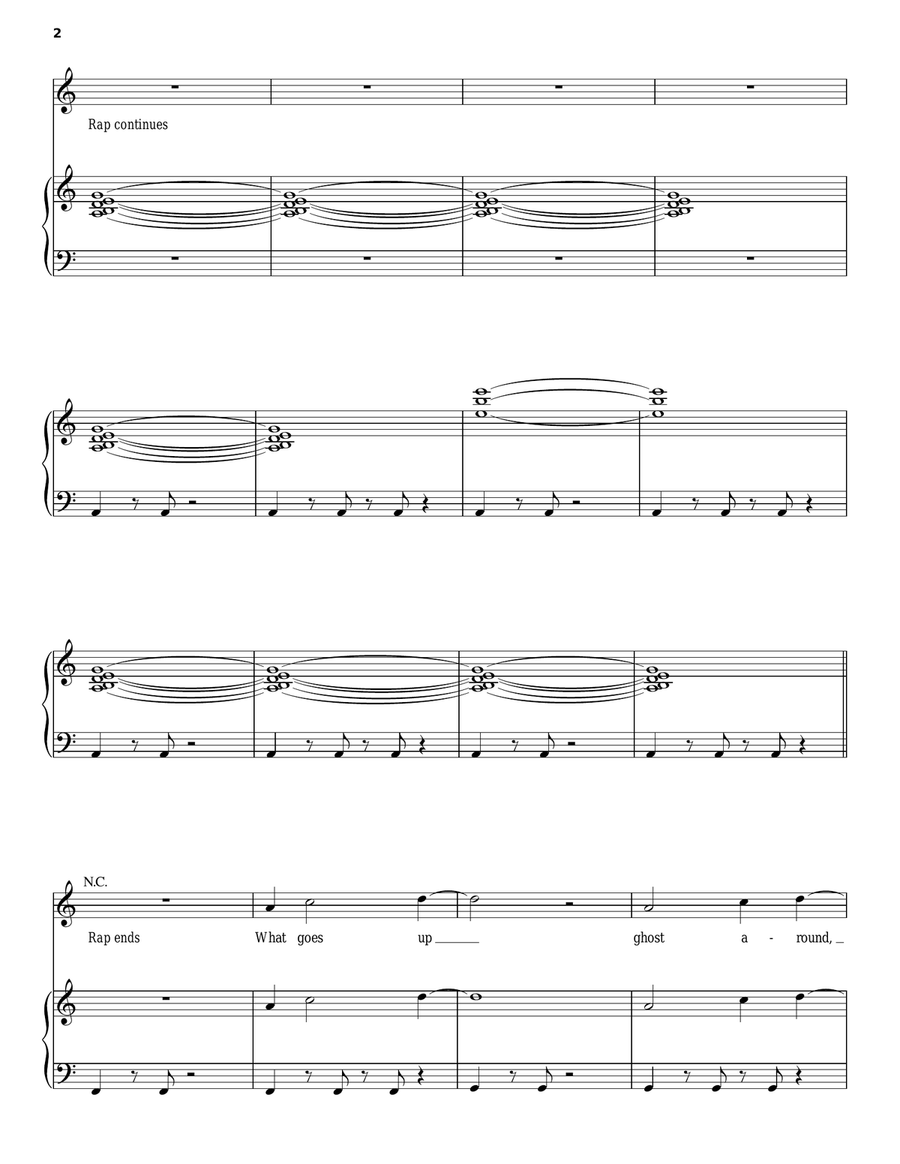 Haunted Piano, Vocal, Guitar scores gallery preview page 2