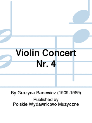 Book cover for Violin Concert Nr. 4