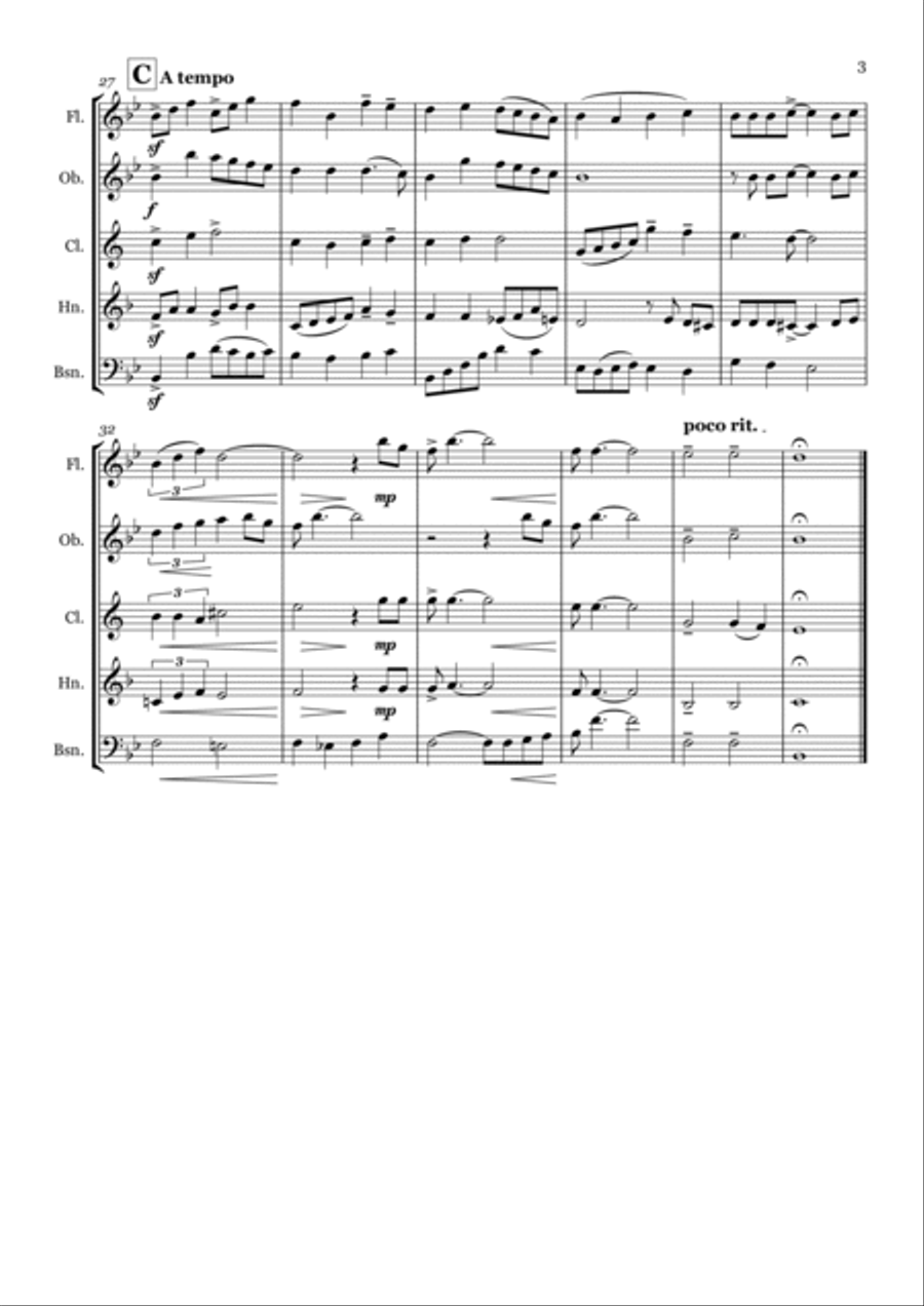 The Christmas Song (chestnuts Roasting On An Open Fire) Woodwind Quintet scores gallery preview page 3