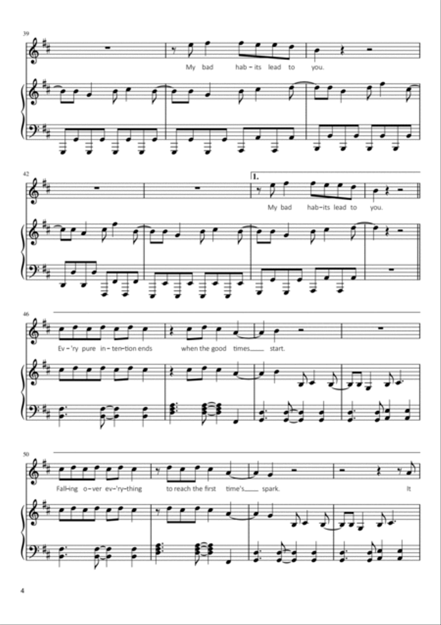 Bad Habits Bad Habits Voice scores gallery preview page 4