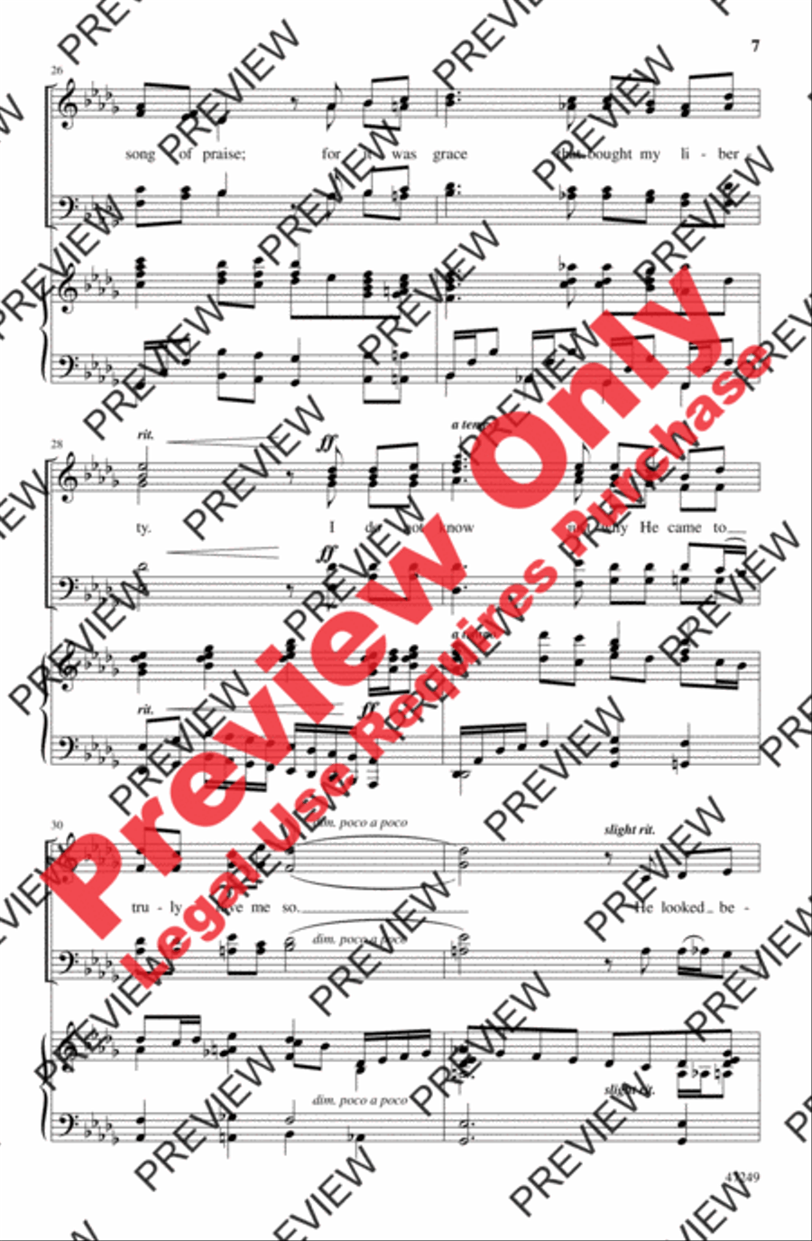 He Looked Beyond My Fault 4-Part scores gallery preview page 7