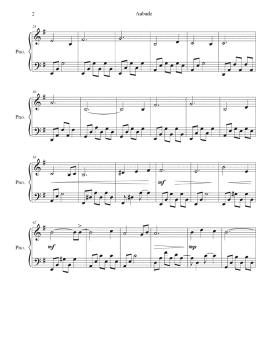 Aubade Piano Solo scores gallery preview page 2