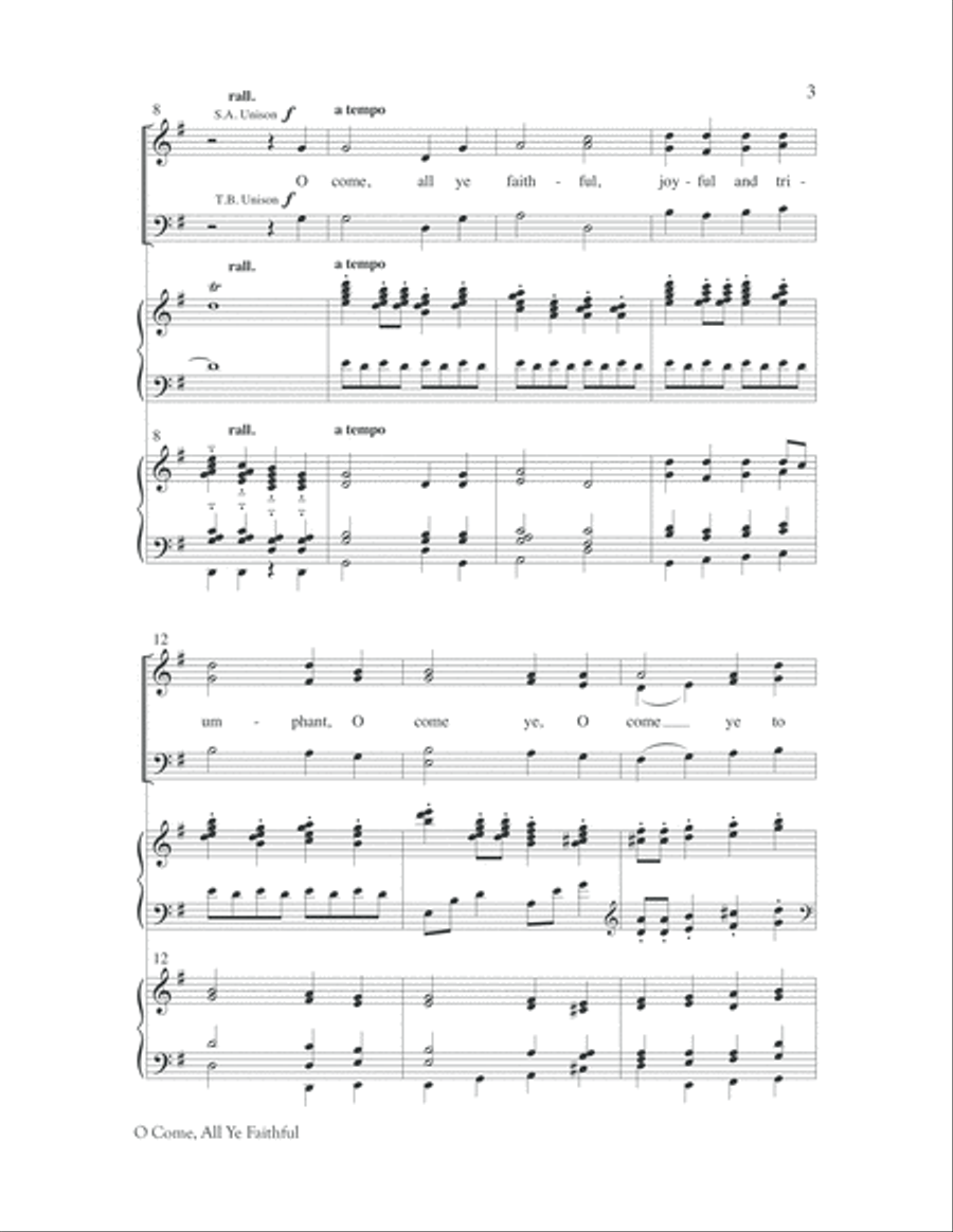 O Come, All Ye Faithful 4-Part scores gallery preview page 4