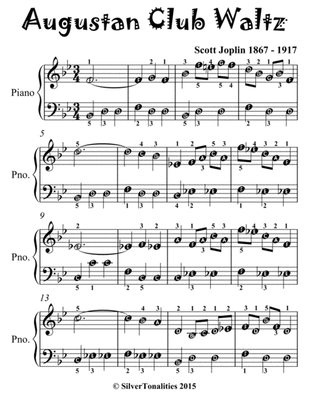 Augustan Club Waltz Easiest Piano Sheet Music for Beginner Pianists