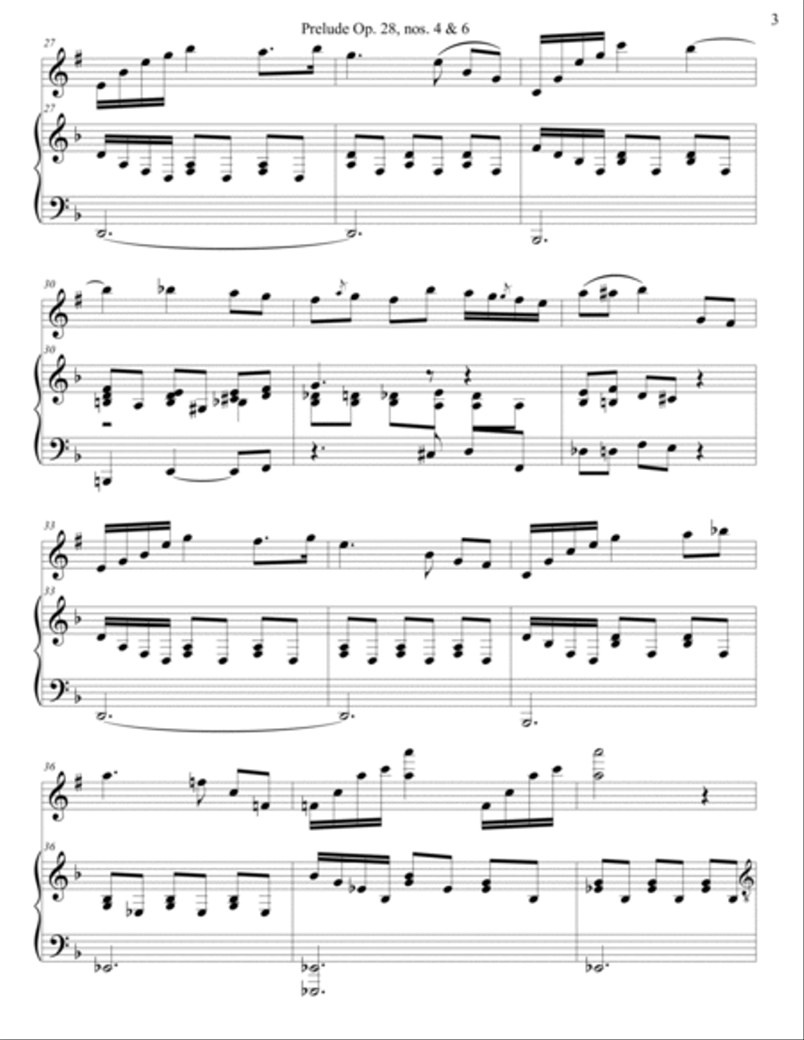 Preludes nos. 4&6 from Opus 28 Tenor Saxophone scores gallery preview page 3
