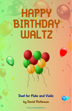 Book cover for Happy Birthday Waltz, for Flute and Violin Duet