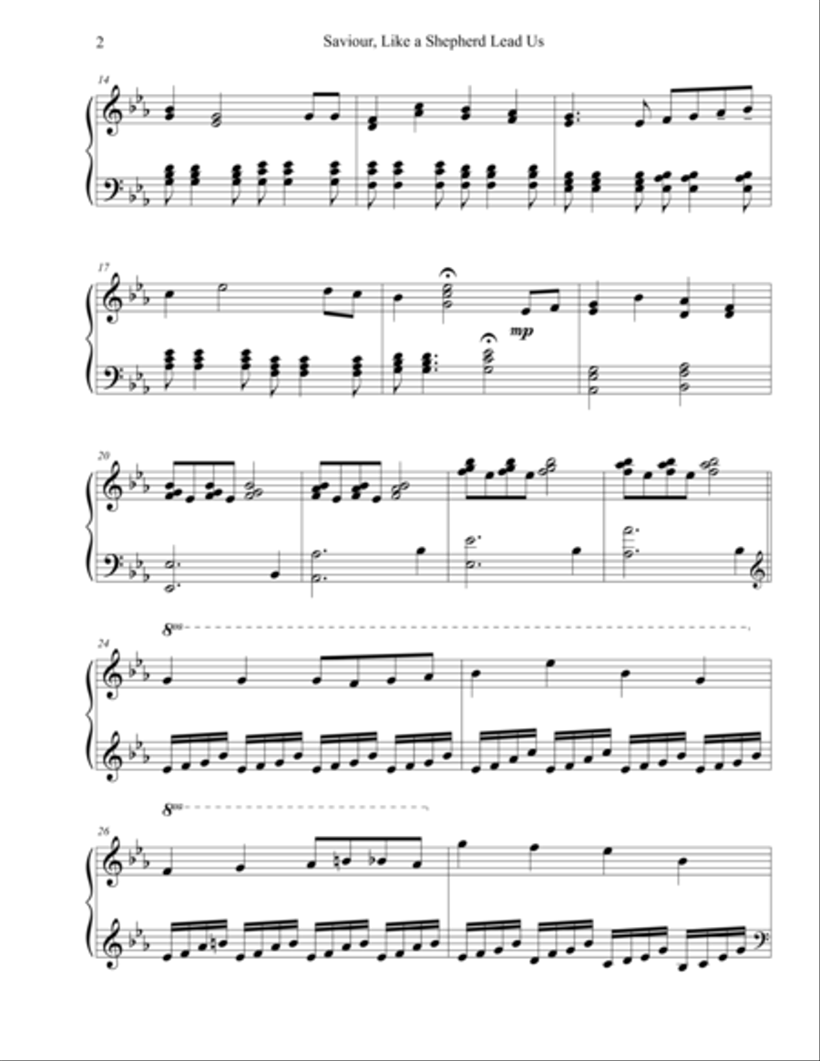 Saviour, Like a Shepherd Lead Us Piano Solo scores gallery preview page 2