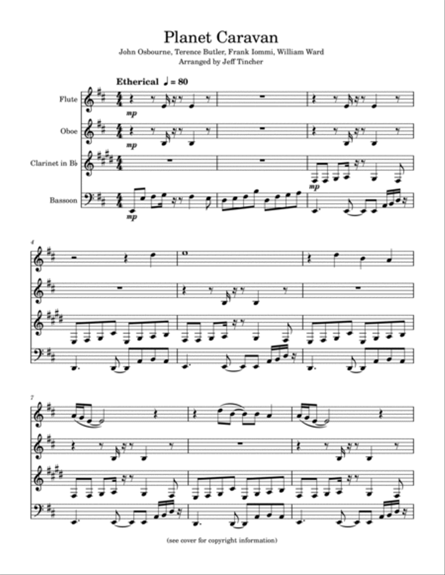Planet Caravan Woodwind Quartet scores gallery preview page 2