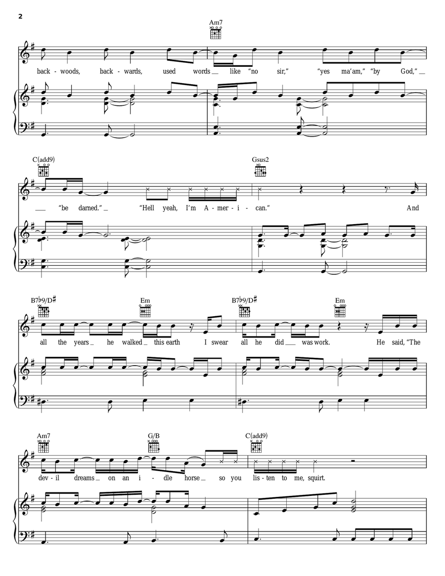 Help Somebody Piano, Vocal, Guitar scores gallery preview page 2