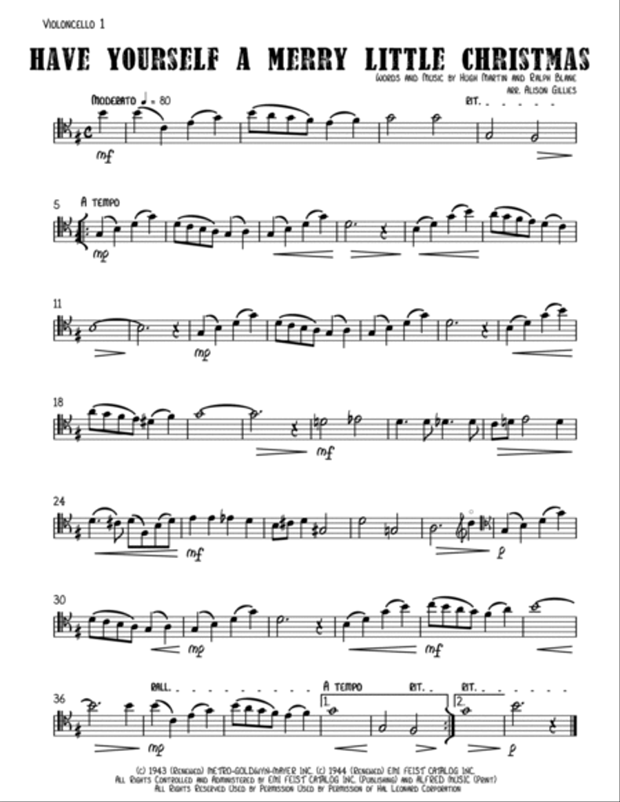 Have Yourself A Merry Little Christmas from MEET ME IN ST. LOUIS String Quartet scores gallery preview page 4