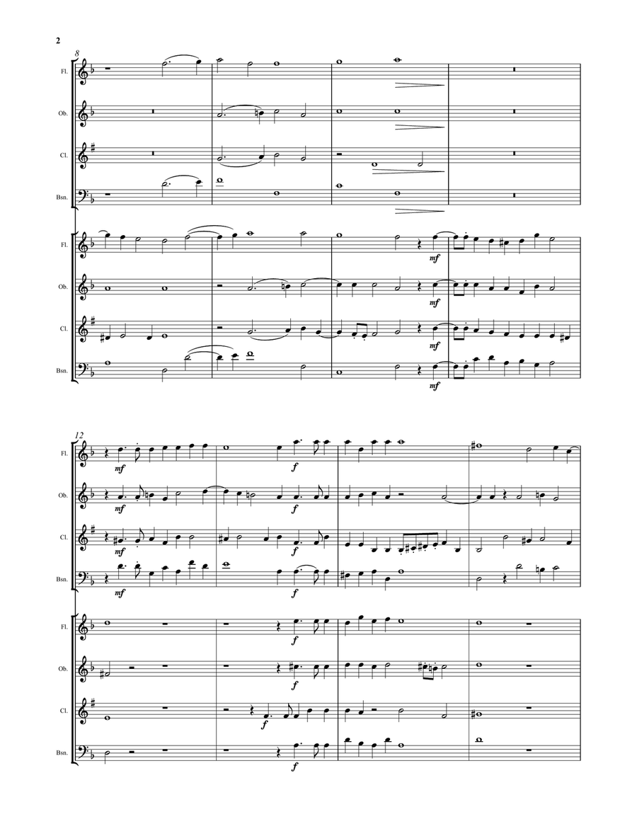 Buccinate in Neomenia Tuba (Blow the trumpet in the new moon) by Giovanni Croce for woodwind octet Woodwind Ensemble scores gallery preview page 2