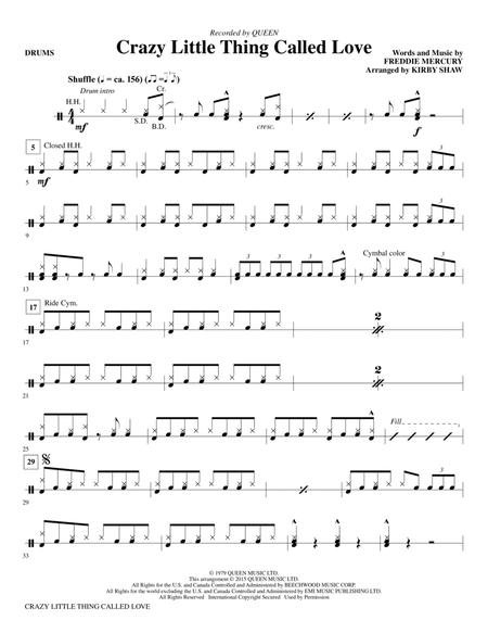 Crazy Little Thing Called Love (arr. Kirby Shaw) - Drums