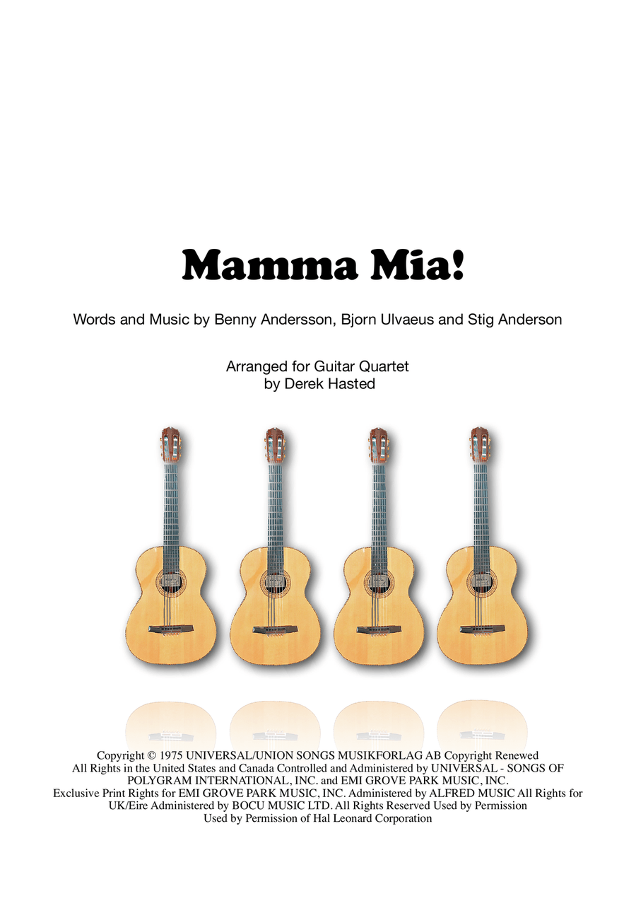 Mamma Mia Guitar Ensemble scores gallery preview page 1