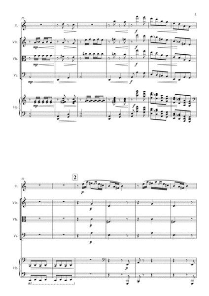 Ninerias Series Two arranged for Flute, Harp, Violin, Viola & Cello image number null
