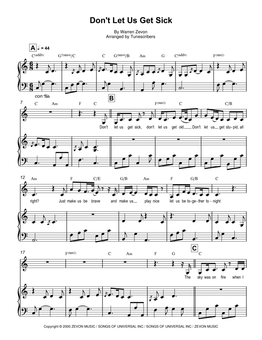Don't Let Us Get Sick Voice scores gallery preview page 1