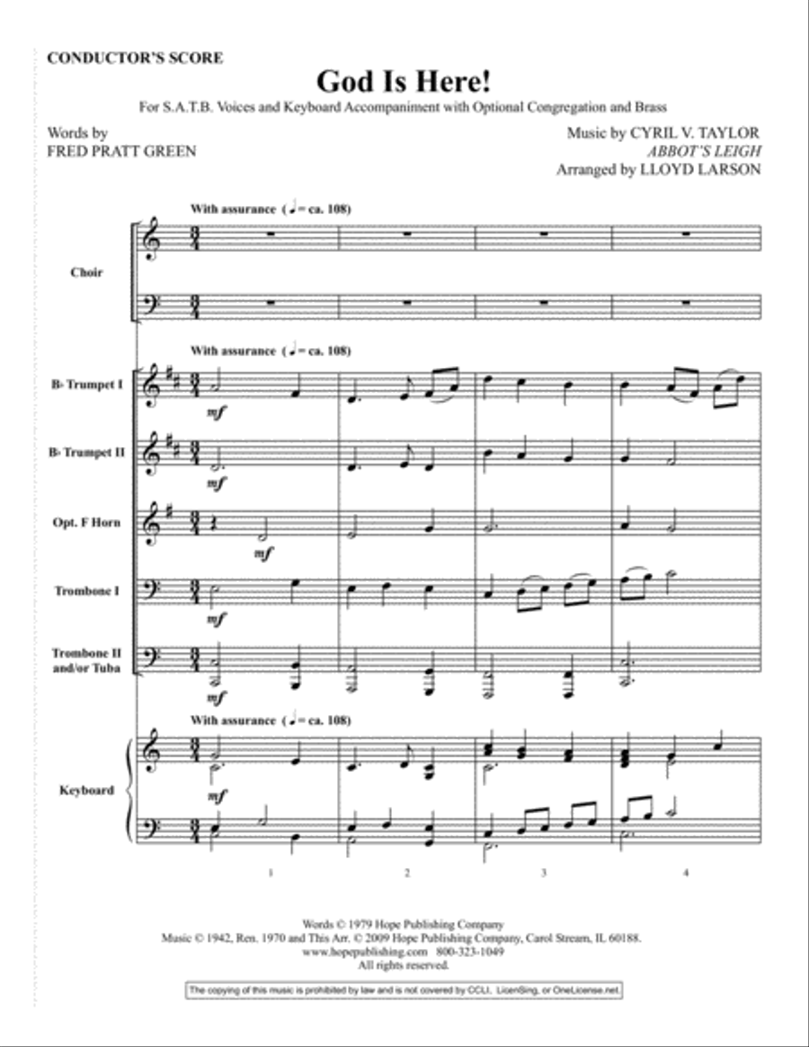 God Is Here 4-Part scores gallery preview page 3