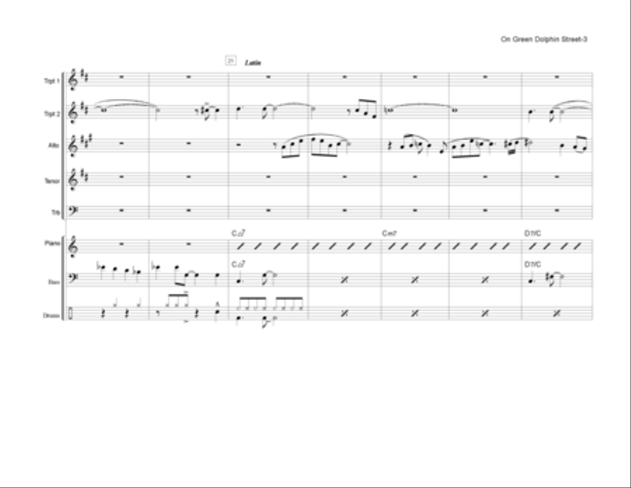 On Green Dolphin Street Jazz Ensemble scores gallery preview page 4