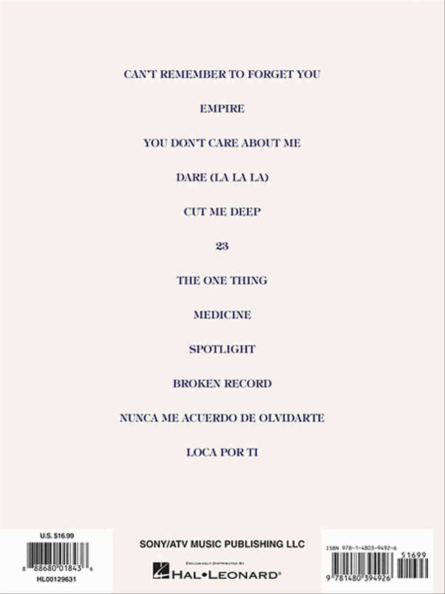Shakira Piano, Vocal, Guitar scores gallery preview page 2