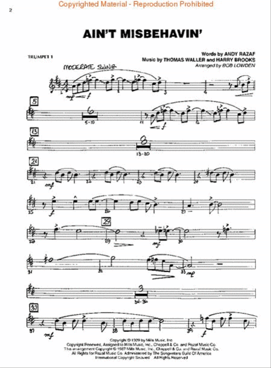 Easy Jazz Favorites – Trumpet 1 Jazz Ensemble scores gallery preview page 2