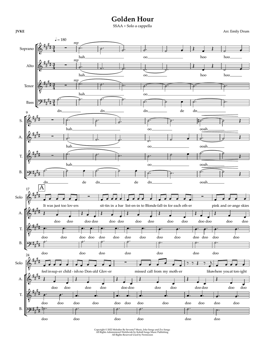 Golden Hour Divisi scores gallery preview page 1
