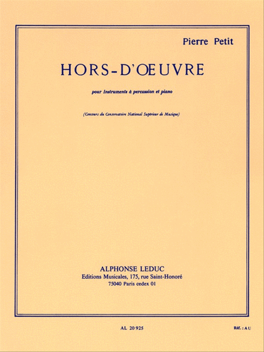 Hors D'oeuvre (percussion(s) & Piano) Piano Accompaniment scores gallery preview page 1