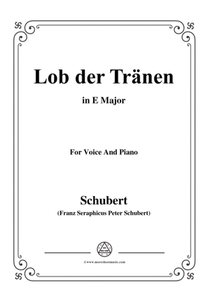Book cover for Schubert-Lob der Tränen,Op.13 No.2,in E Major,for Voice&Piano
