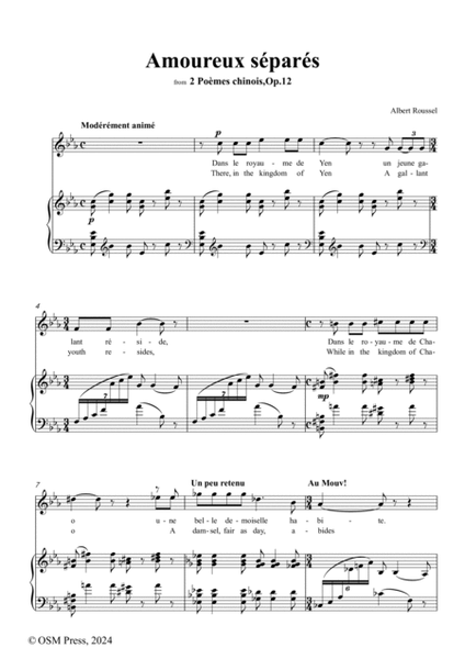 A. Roussel-Amoureux séparés(Dans le royaume de Yen un jeune galant réside),Op.12 No.2,in E flat Majo