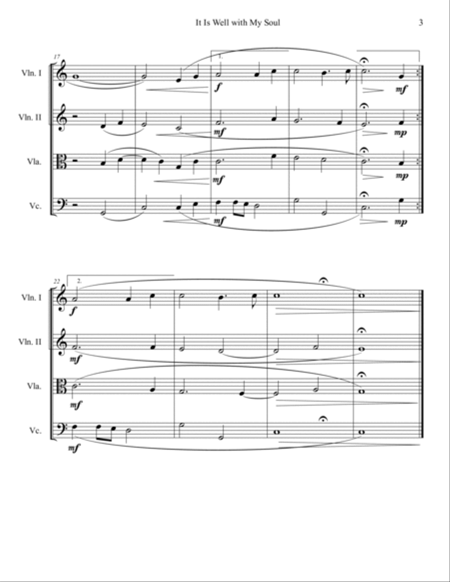It Is Well with My Soul (String Quartet) String Quartet scores gallery preview page 3