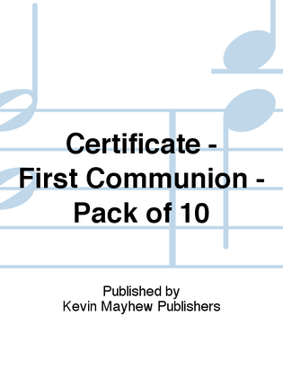 Book cover for Certificate - First Communion - Pack of 10