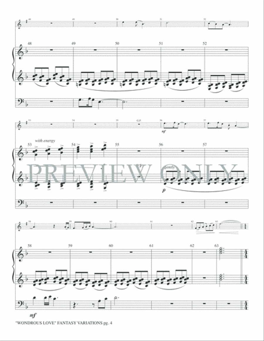 Wondrous Love Fantasy Variations Small Ensemble scores gallery preview page 6