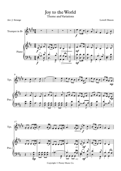 Joy to the World - Theme and Variations for accompanied Bb Trumpet image number null