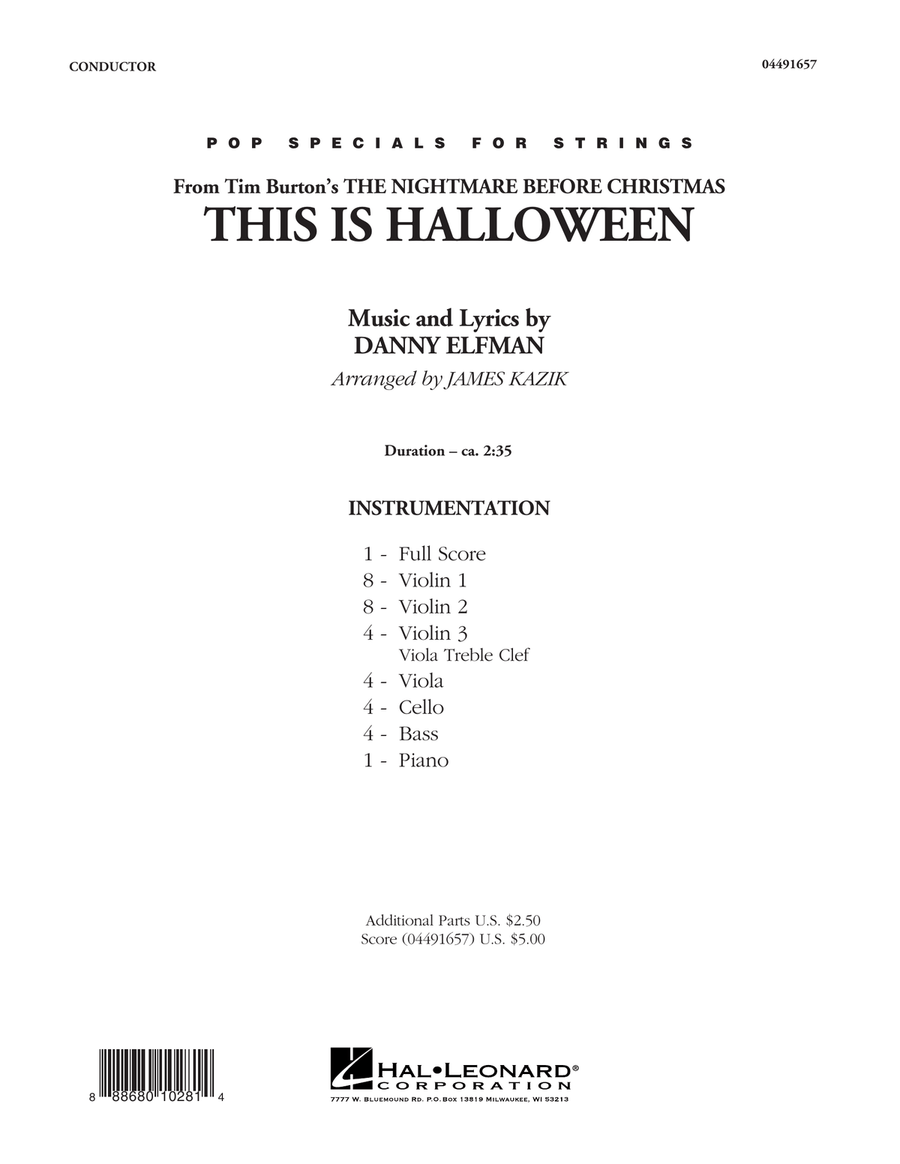 This Is Halloween - Conductor Score (Full Score) String Orchestra scores gallery preview page 1