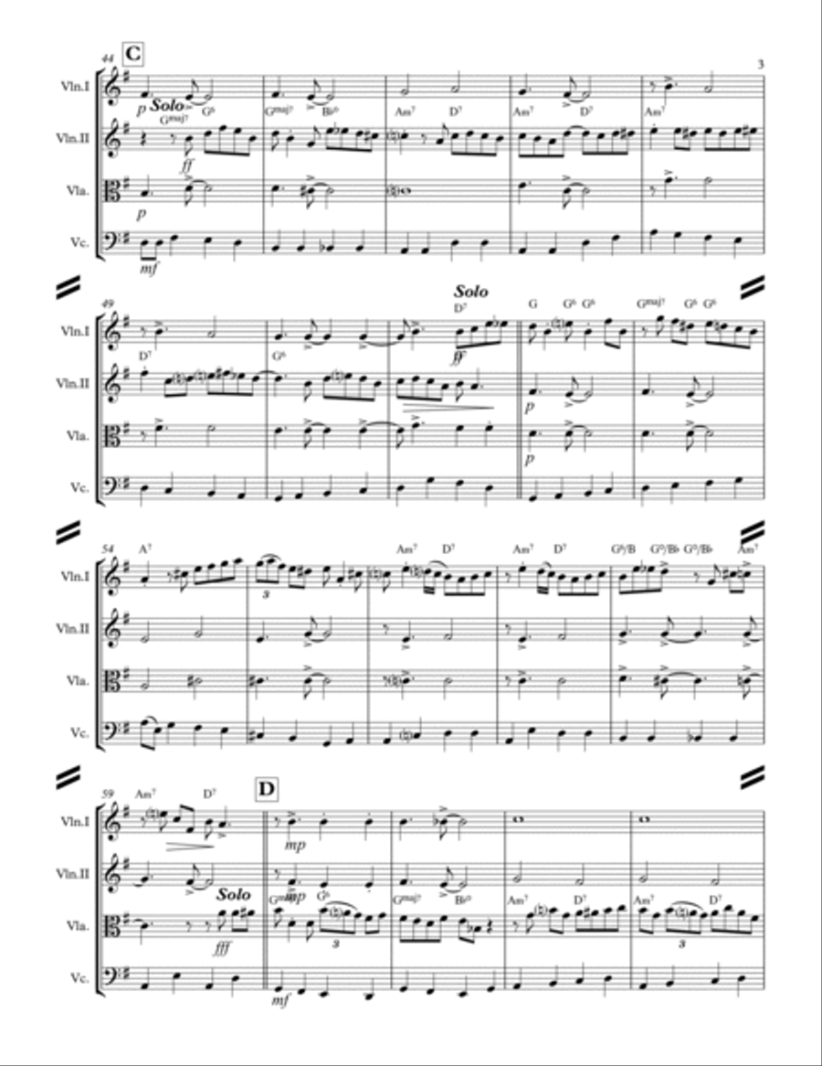 CHICAGO (That Toddlin' Town) (for String Quartet) String Quartet scores gallery preview page 4