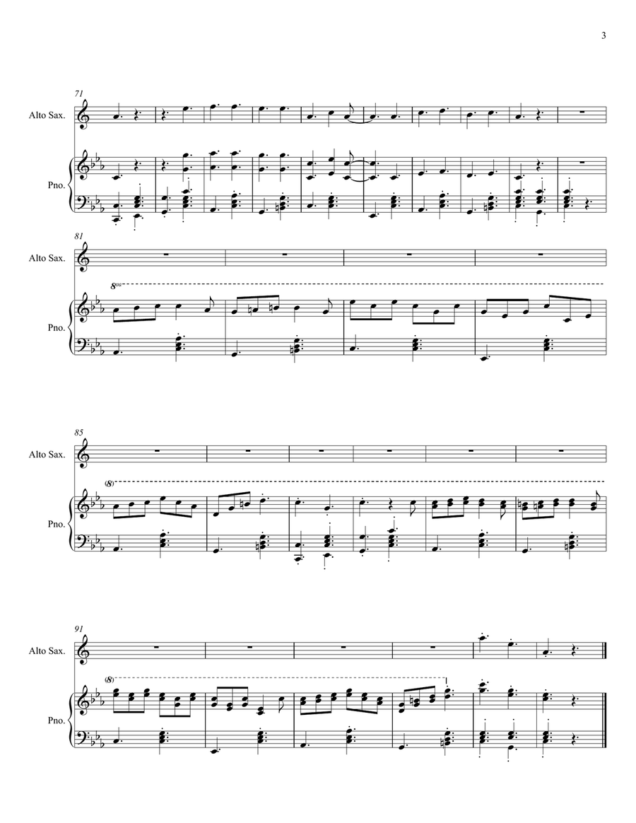 Spooky Scary Skeletons Alto Saxophone scores gallery preview page 3