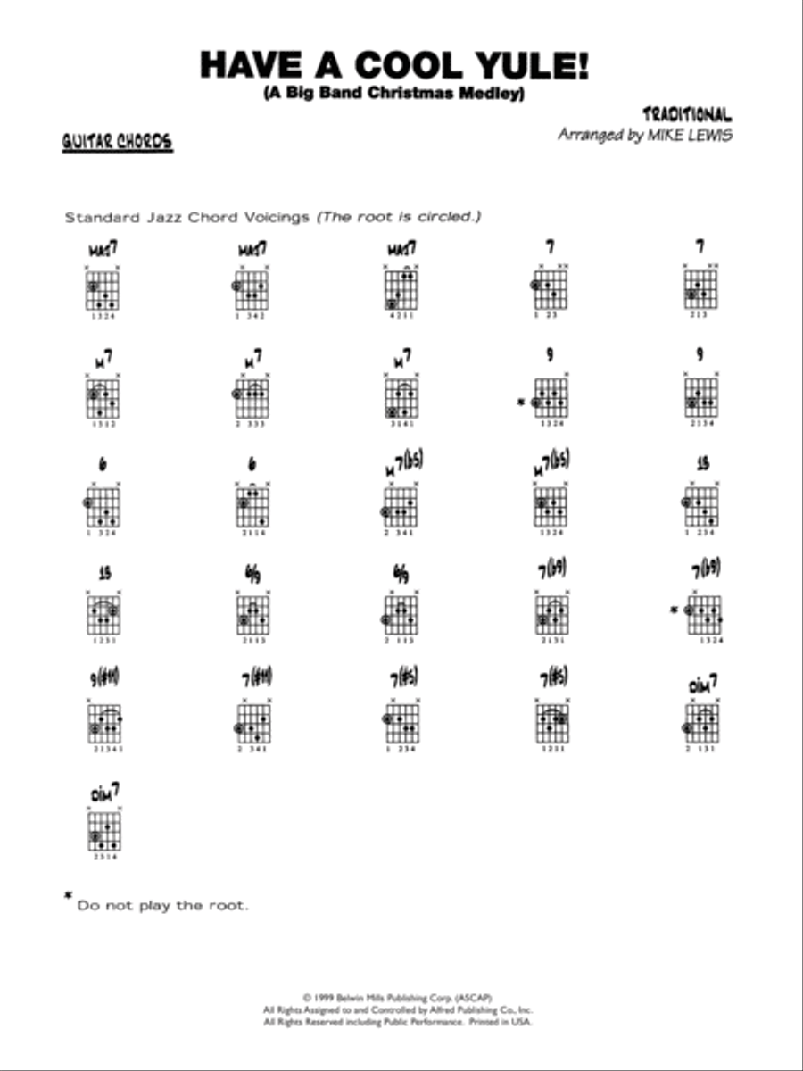 Have a Cool Yule: Guitar Chords Jazz Ensemble scores gallery preview page 1