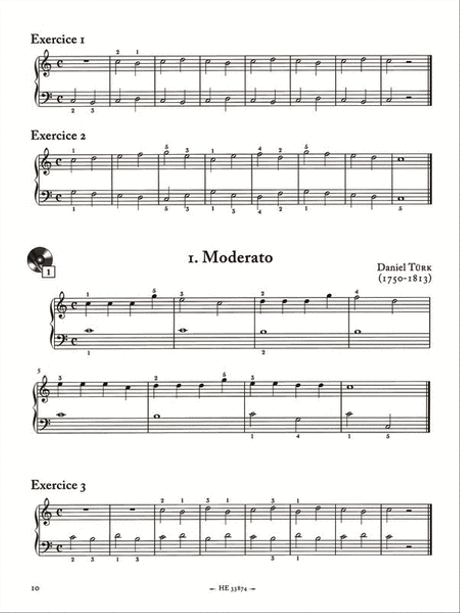 Apprendre A Toucher Le Clavecin (methode) (livre Avec Cd He33875) Exercices E Harpsichord scores gallery preview page 2