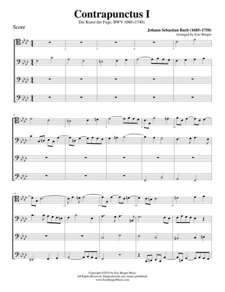 Contrapunctus I for Trombone or Low Brass Quartet