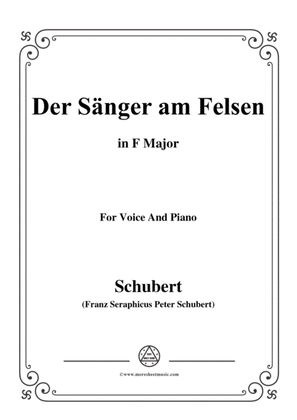 Schubert-Der Sänger am Felsen,in F Major,for Voice&Piano