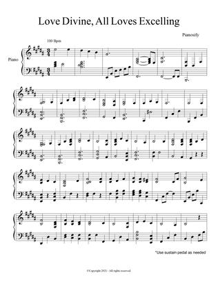 PIANO - Love Divine, All Loves Excelling (Piano Hymns Sheet Music PDF)