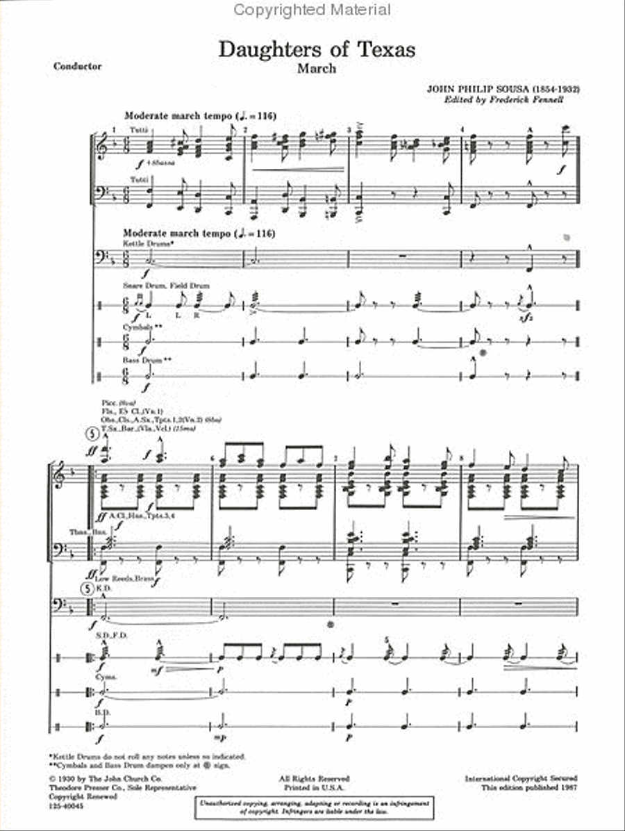 Daughters of Texas Concert Band scores gallery preview page 2