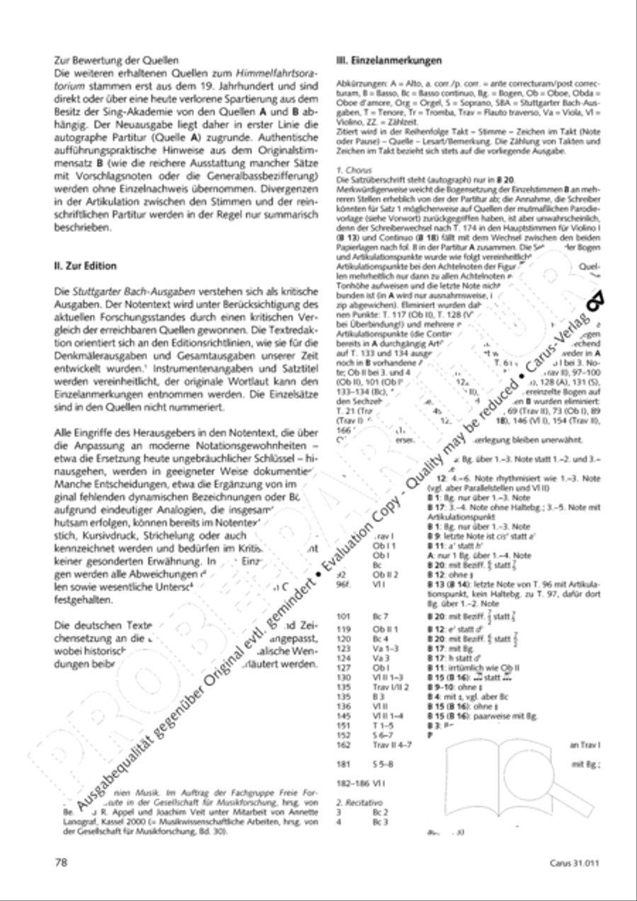 Lobet Gott in seinen Reichen (Himmelfahrtsoratorium) 4-Part scores gallery preview page 79