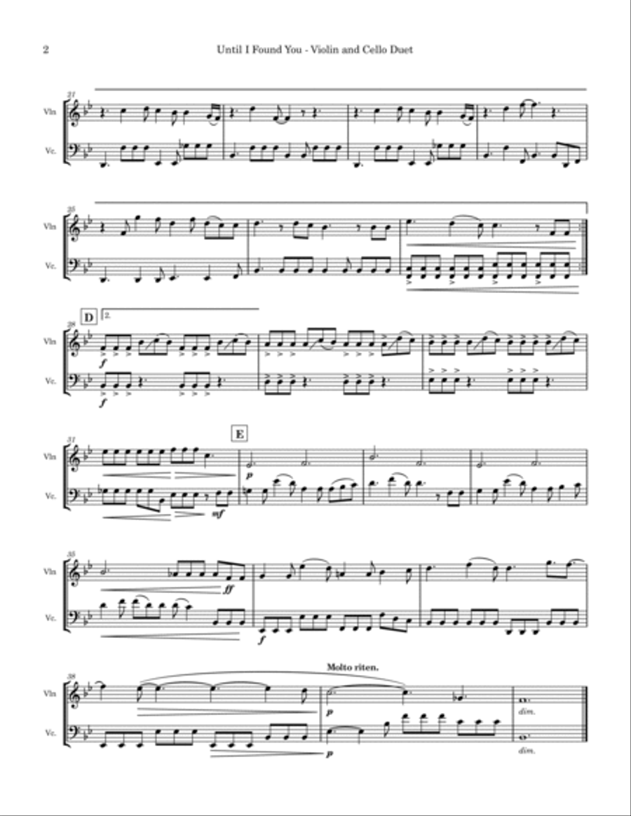 Until I Found You String Duet scores gallery preview page 2