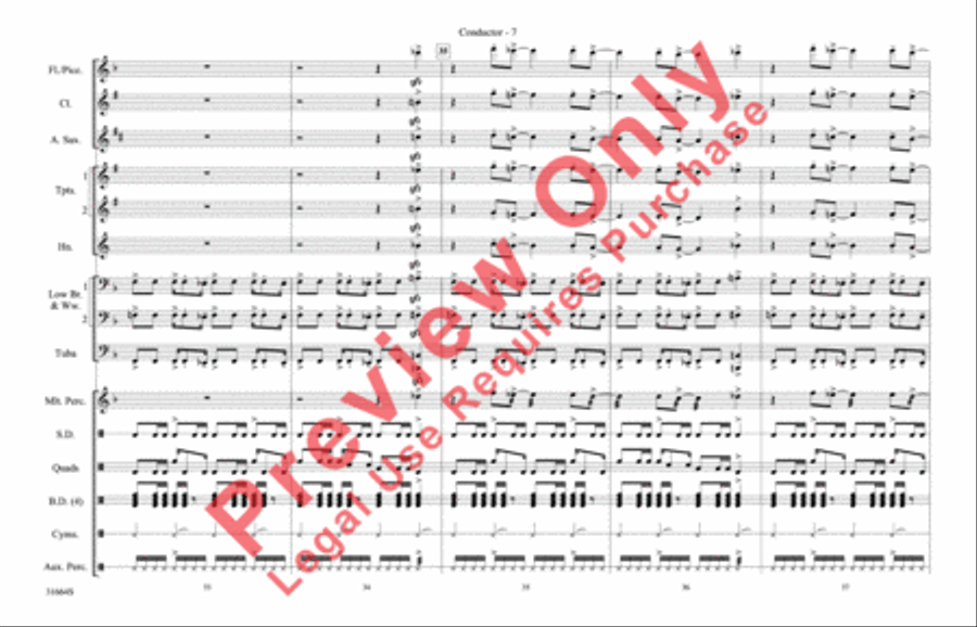 Immigrant Song (score only) Marching Band scores gallery preview page 8